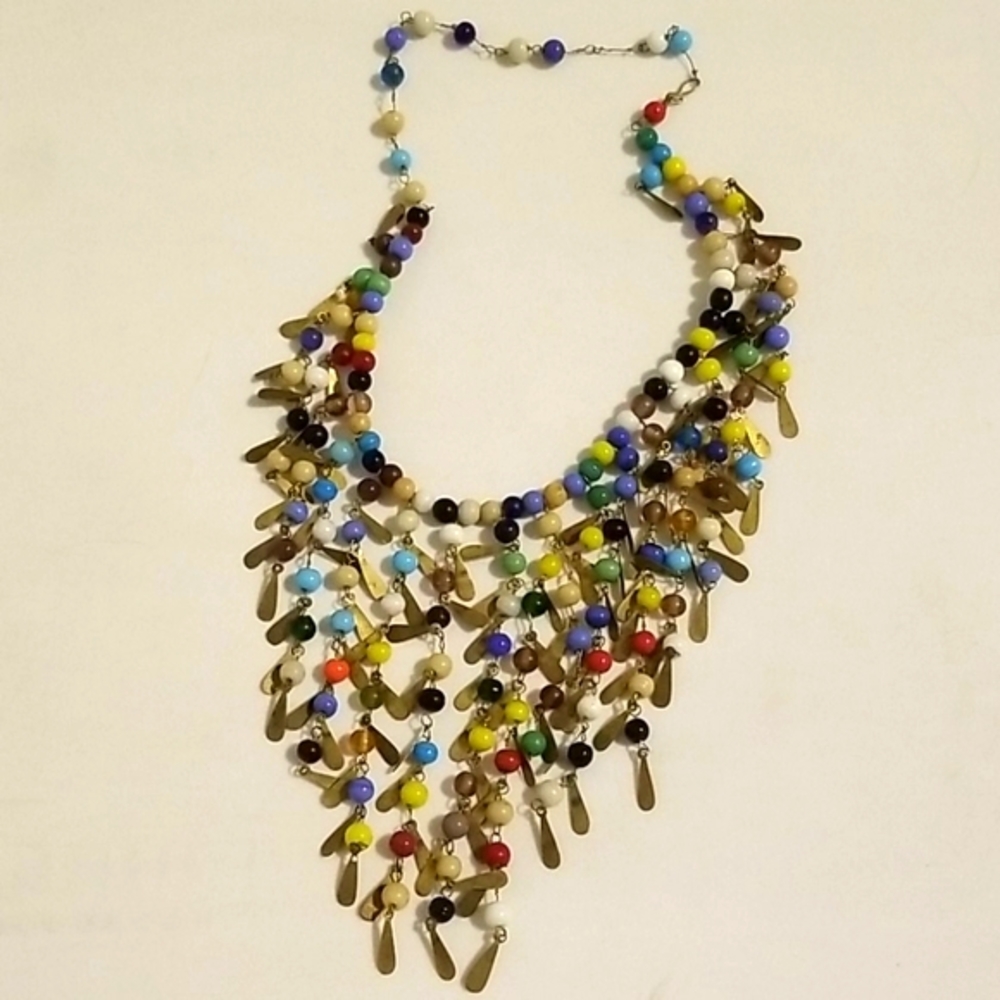 Vintage Artisan Glass Cascade Necklace